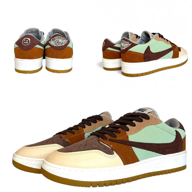 خرید کفش نایک تراویس رنگ کرم/قهوه ای/سبز